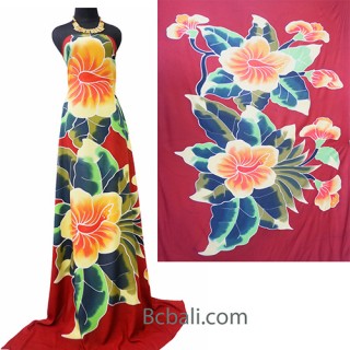 rayon sarongs handpainting two flowers made in bali